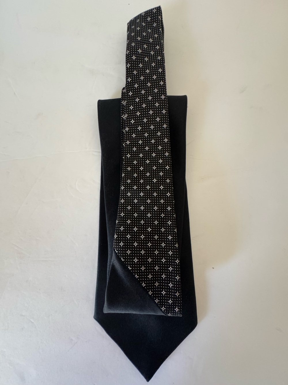 Classic Paul Dion Signature Men's Black Silk Tie with Micro Dot Pattern